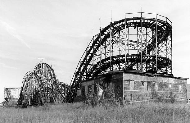 Old rollercoaster in Coney Island NY  amusement park photos stock pictures, royalty-free photos & images