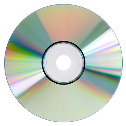 A closeup of the shiny, colorful dvd discs