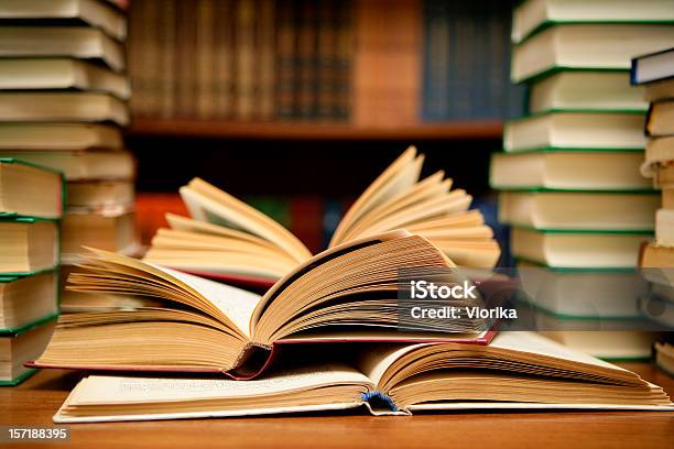 World Of Books Stock Photo - Download Image Now - Book, Open, Stack