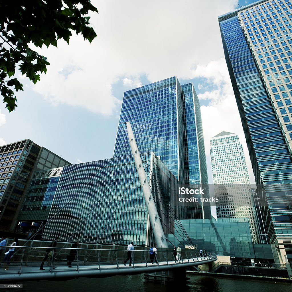 현대적인 비즈니스 건축양상 런던 독랜드 관구 - 로열티 프리 상업부동산 스톡 사진