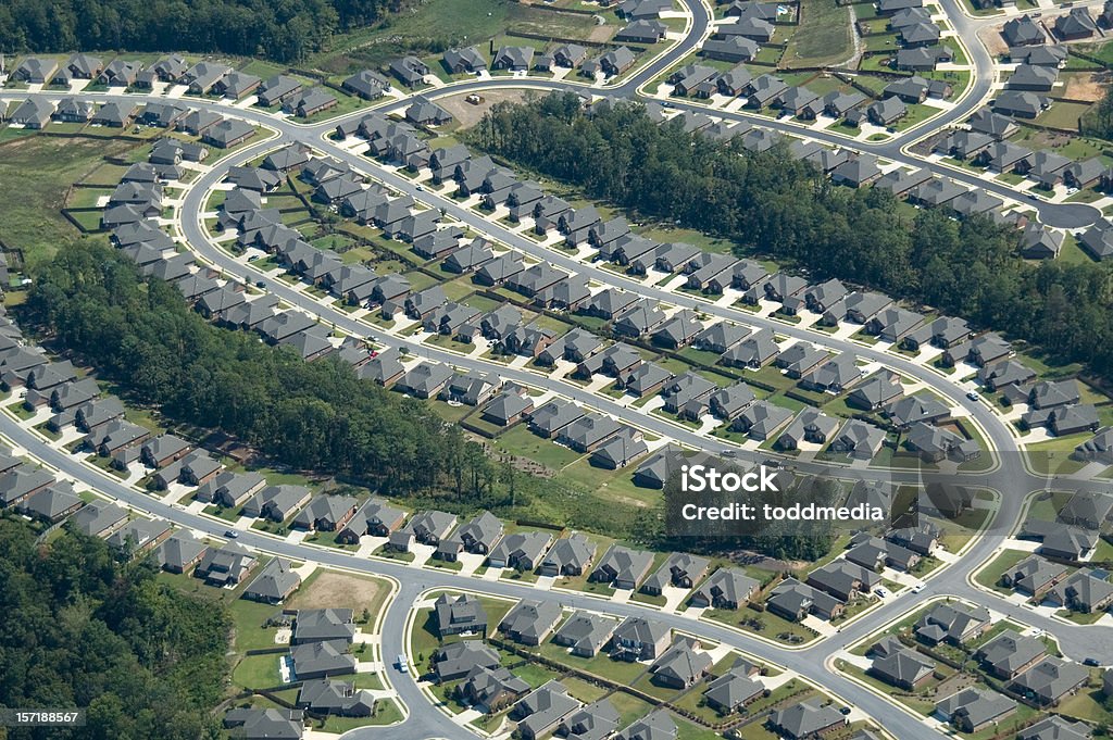 Vista aérea del suburbio de carcasa - Foto de stock de Alabama libre de derechos