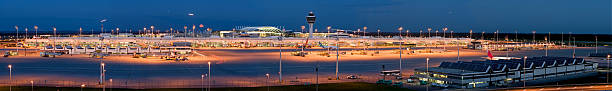 Airport panorama stock photo