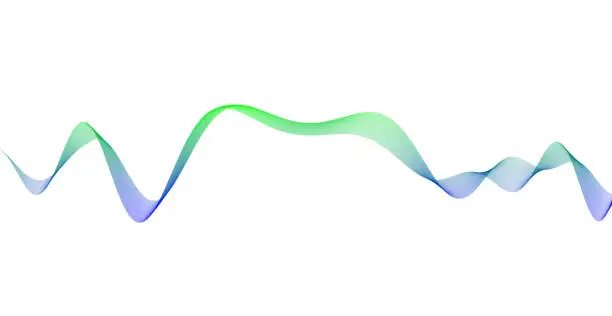 Vector illustration of Abstract green-blue slim wave pattern design element