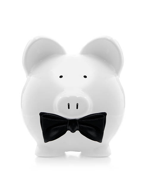 elegante piggybank - smartass fotografías e imágenes de stock