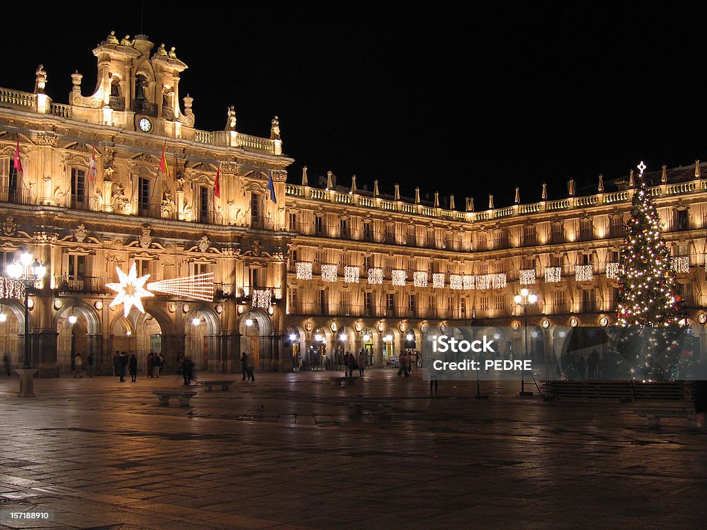 Plaza Mayor de noche - Foto de stock de España libre de derechos