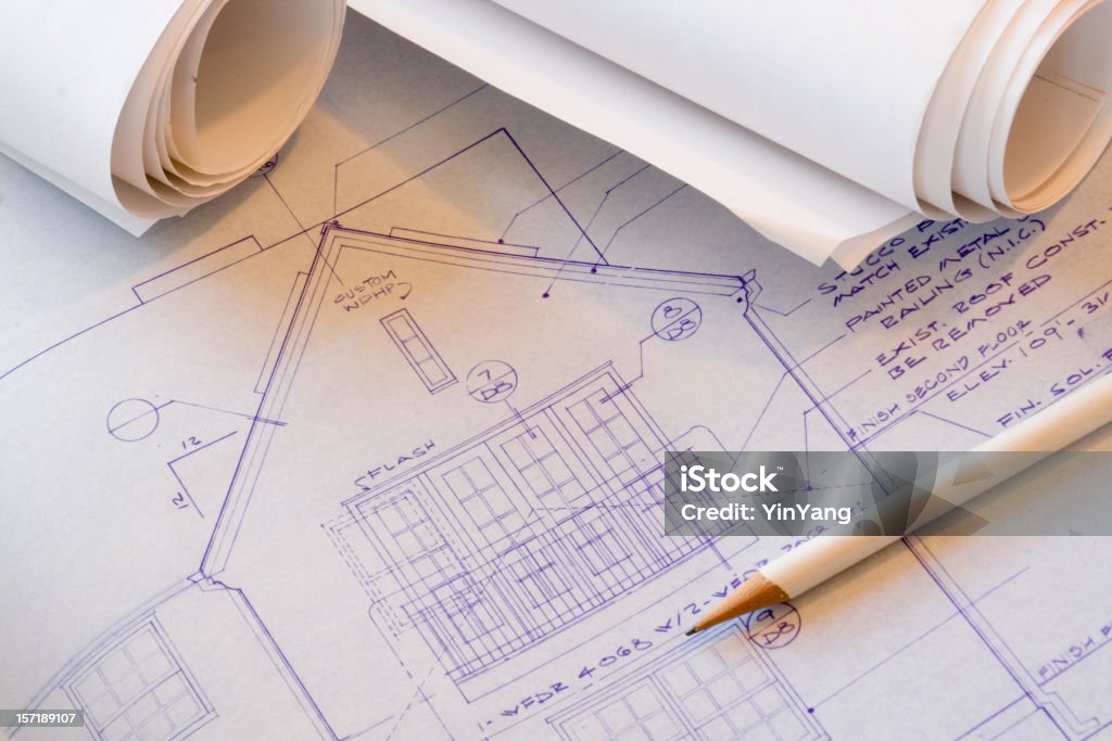 Architektur Blueprint Plan für Design und Technik Design inspiriert - Lizenzfrei Ingenieurwesen Stock-Foto