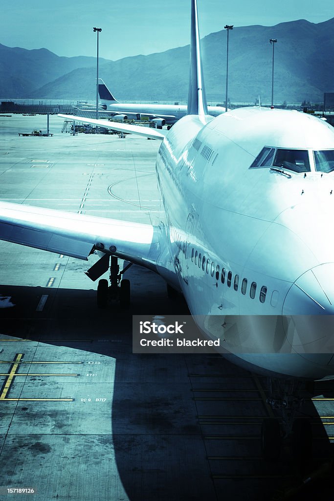 Journey Begins A 747 commercial airliner at the dock preparing to take off. Aerospace Industry Stock Photo