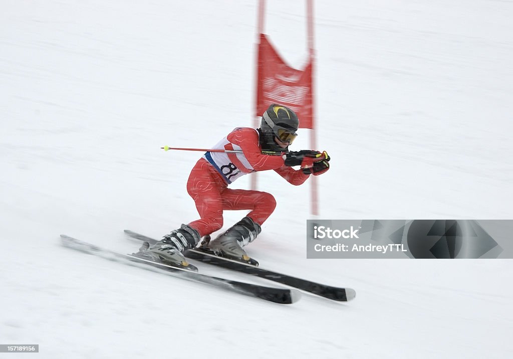Slalom-Wettbewerb - Lizenzfrei Ski-Slalom Stock-Foto