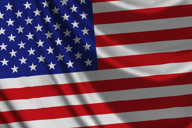 istock Background of wavy American flag 1571891631