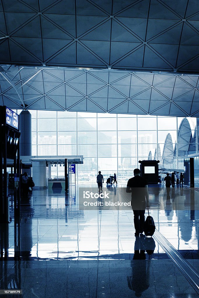 Traveler Travelers in the airport. Airport Stock Photo