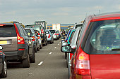 Long traffic jam on the motorway