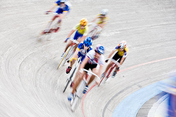 istock Cyclists racing around a circuit in a velodrome 157189387