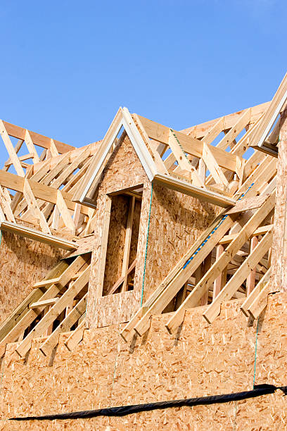 istock Wood House Framing Dormer Window - Portrait View 157189417