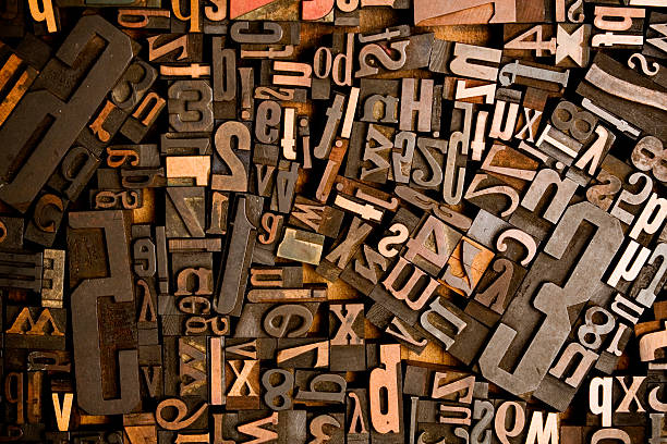 bois type conglomérat - letterpress typescript alphabet wood photos et images de collection