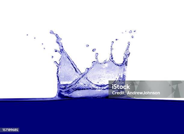 Water Drop Splash Stock Photo - Download Image Now - Blue, Blurred Motion, Close-up