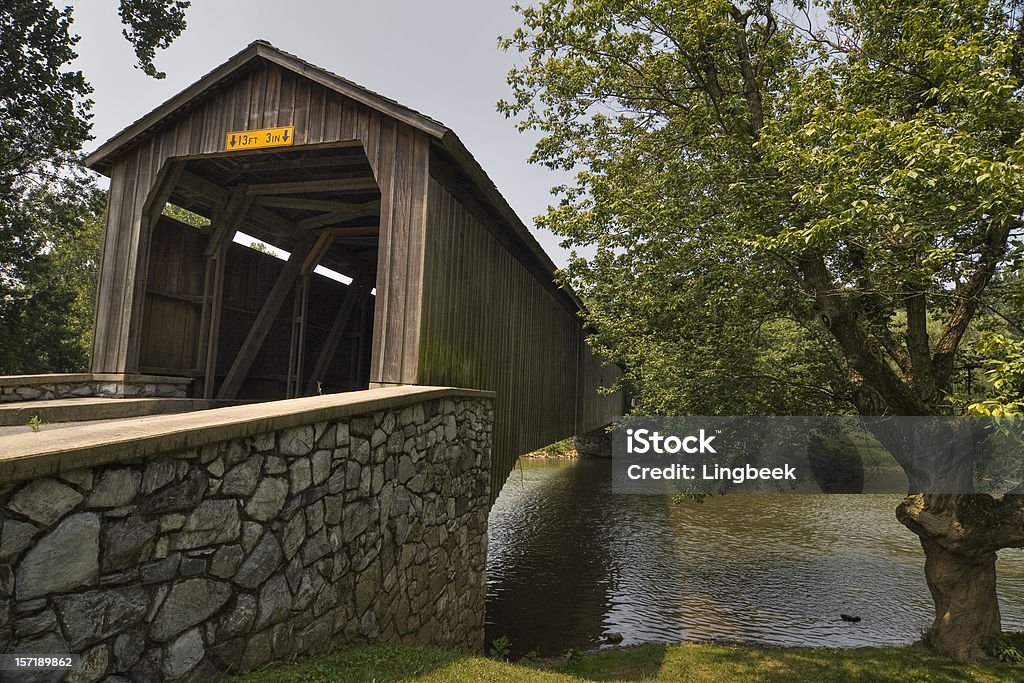 Pont couvert dans l'Amish county - Photo de Pennsylvanie libre de droits