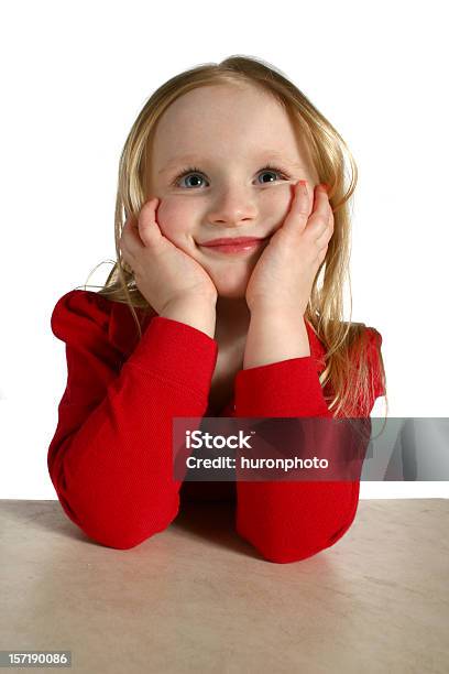 Happy Thoughts Stock Photo - Download Image Now - 6-7 Years, Blond Hair, Blue Eyes