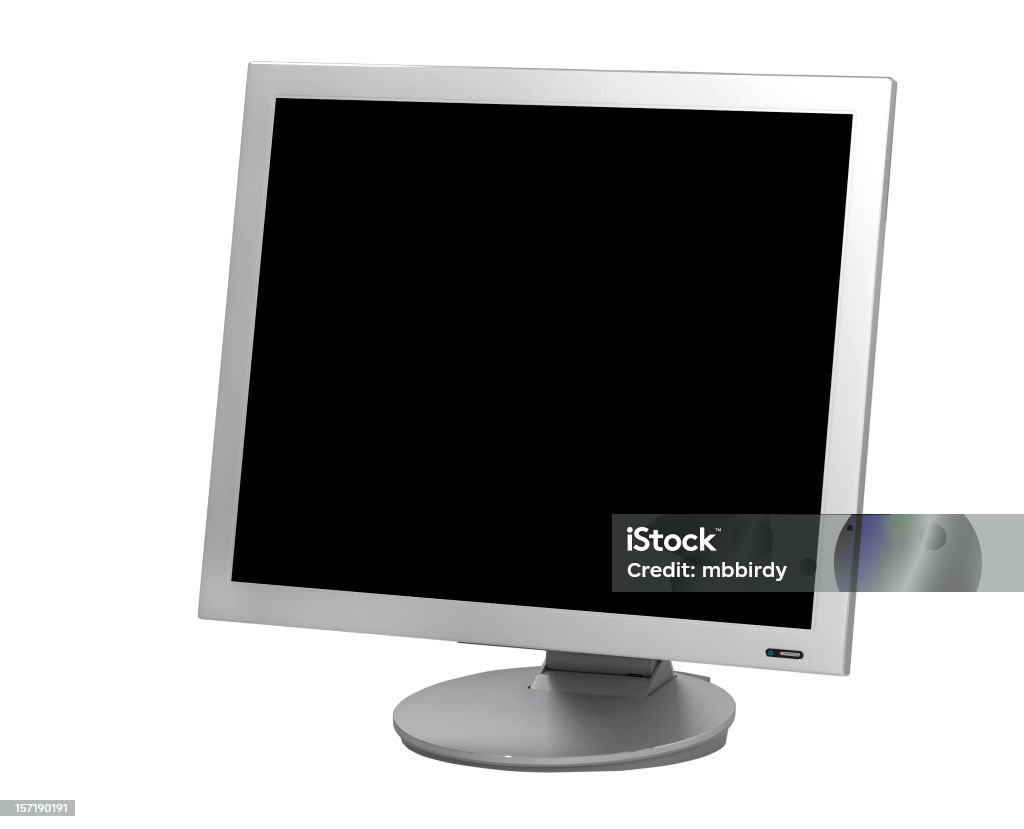 monitor LCD (clipping path (Borde de corte)), aislado sobre fondo blanco - Foto de stock de Blanco - Color libre de derechos