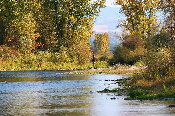 John fly fishing on the Bitterroot River in Montana.