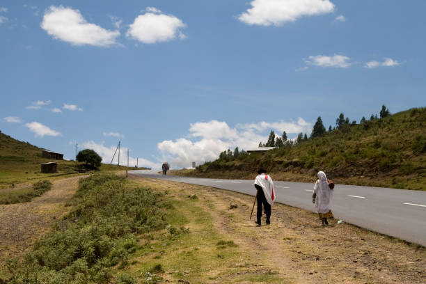 istock Ethiopian people walking along the road 157190572