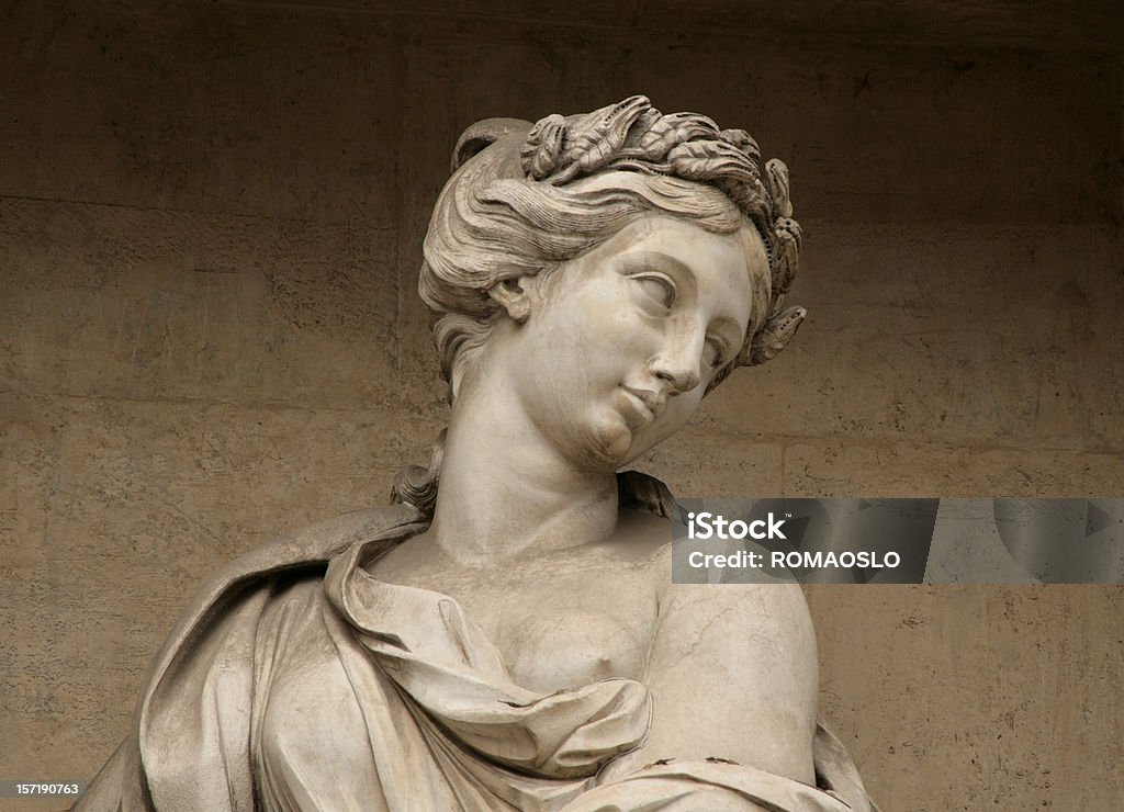 Escultura na Fonte de Trevi, Roma Itália - Royalty-free Estátua Foto de stock