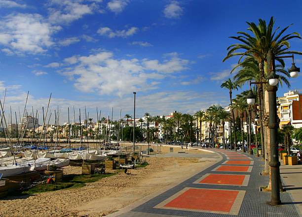 istock Resort Town Beach Boats  Barcelona 157190964