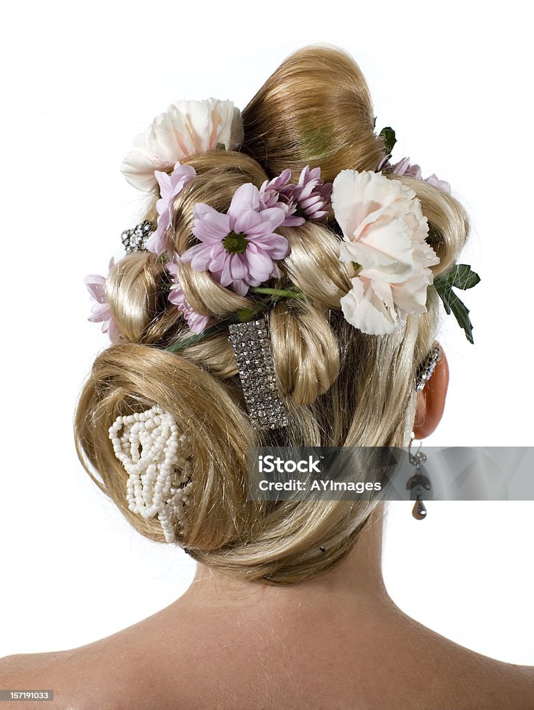 Penteado elaborado - Foto de stock de Cabelo Comprido royalty-free