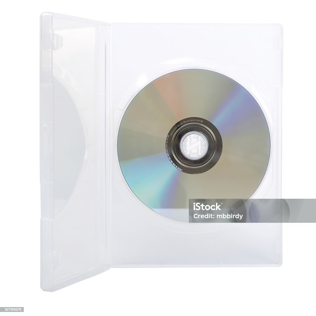 DVD video caso aperto (clipping path), isolato su sfondo bianco - Foto stock royalty-free di Custodia DVD