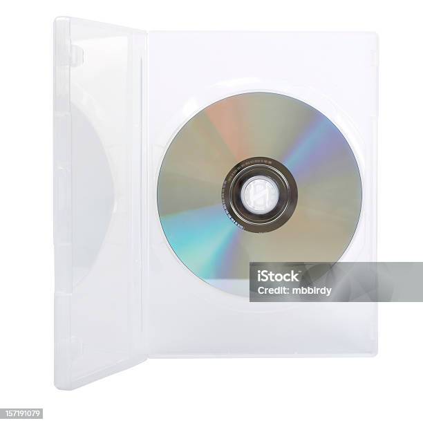 Dvd Video Caso Aperto Isolato Su Sfondo Bianco - Fotografie stock e altre immagini di Custodia DVD