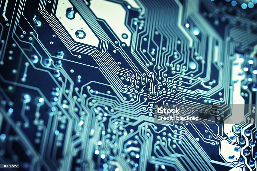 Circuit Board - Winter Close-up on computer circuit board. Circuit Board Stock Photo