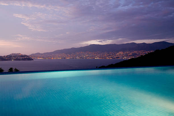 Infinity Pool View in Acapulco Mexico stock photo