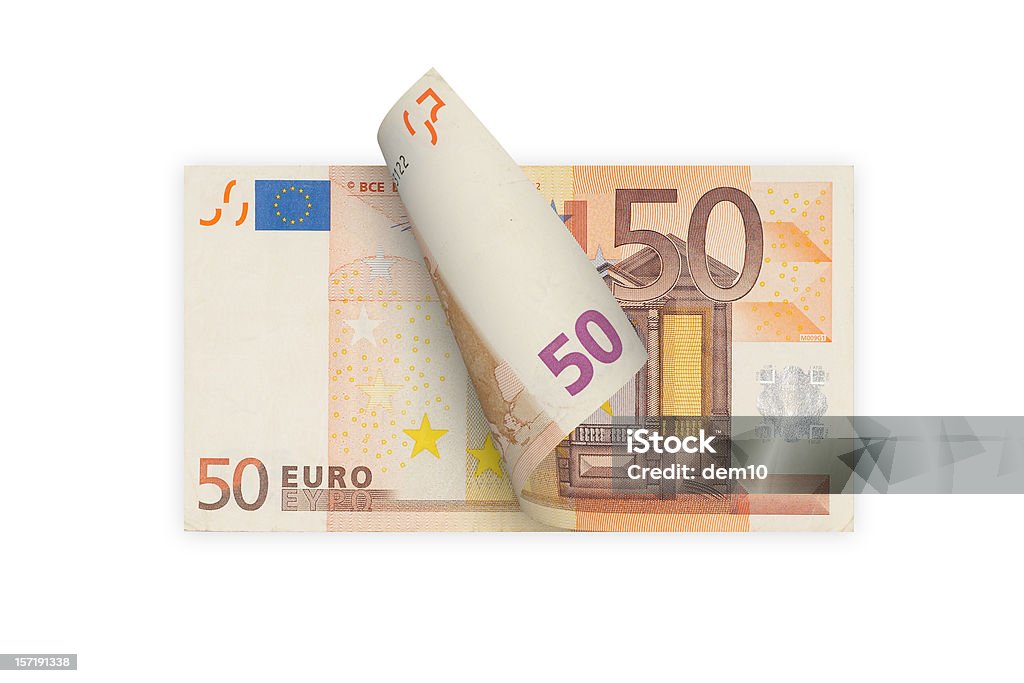 Billete de banco de cincuenta euros (aislado - Foto de stock de Billete de banco de cincuenta euros libre de derechos