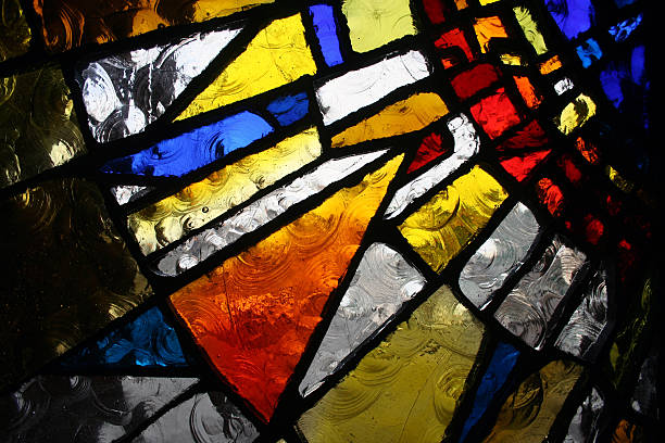 Stained glass Partial view of a modern stained glass window. stained glass photos stock pictures, royalty-free photos & images
