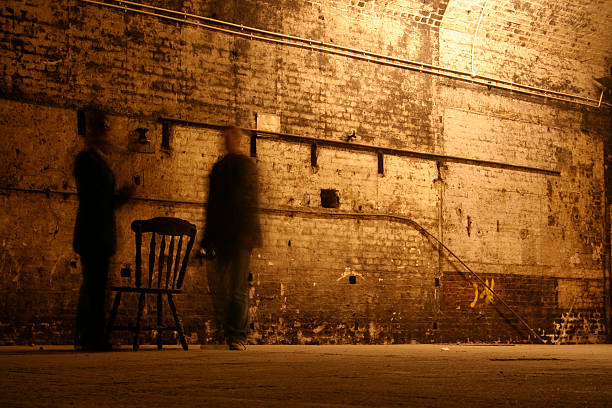 istock Behind closed doors with shadows and chair 157191403