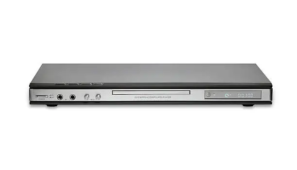 Photo of DVD player, isolated on white background