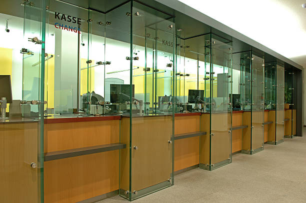 counter in a bank stock photo