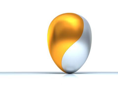 Gold and silver, symbolical easter egg