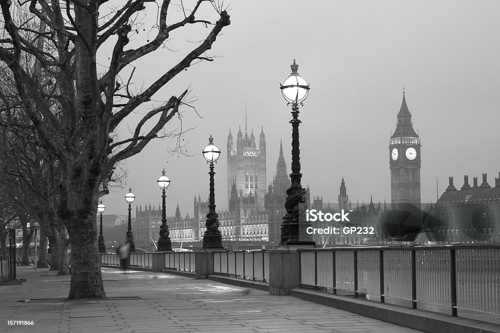 À l'aube de Westminster, à Londres - Photo de Image en noir et blanc libre de droits