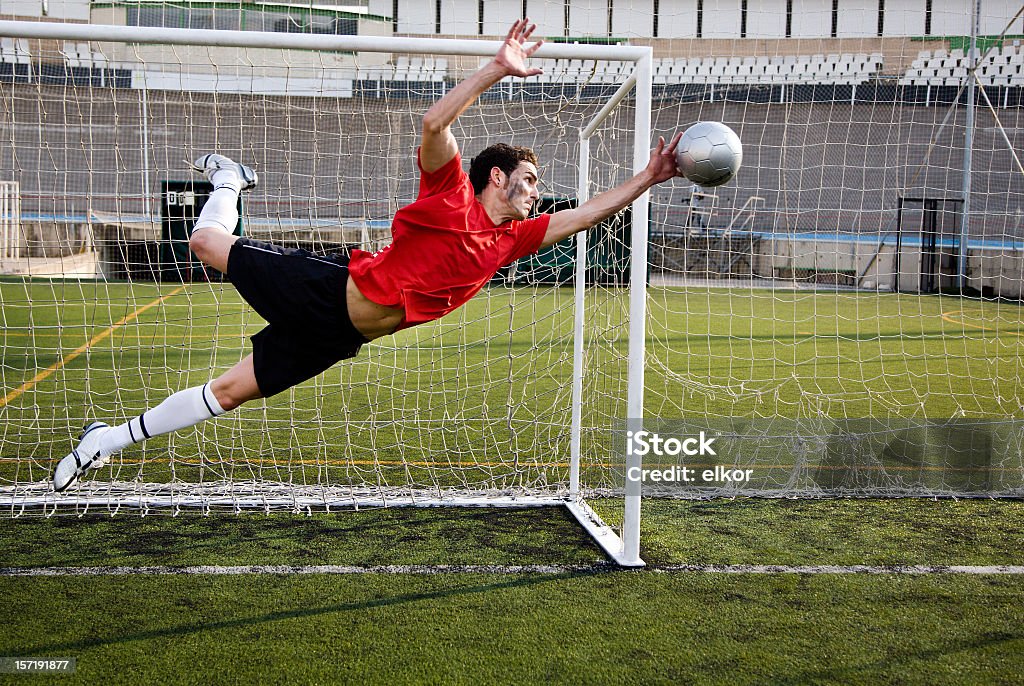 Goleiro Apanhar a Bola. - Royalty-free Guarda-Redes Foto de stock