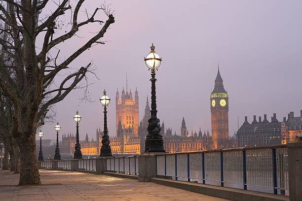 Westminster and Big Ben Clock at dawn stock photo