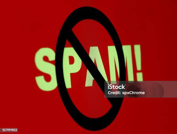 Stop Spam Stock Photo - Download Image Now - Backgrounds, Color Image, Computer