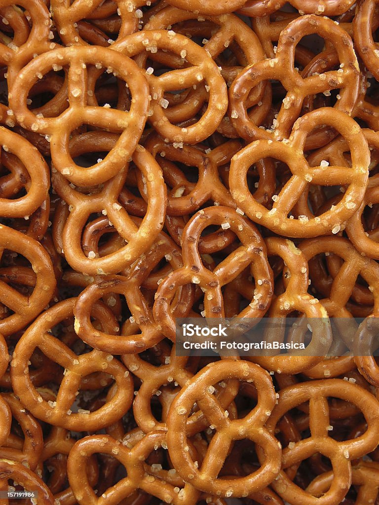 Pretzels background Top view of lots of salty pretzels Pretzel Stock Photo