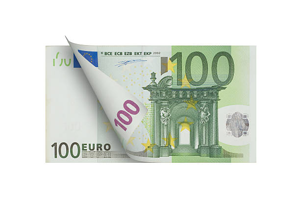 nota de cem euros (isolado - euro paper currency - fotografias e filmes do acervo