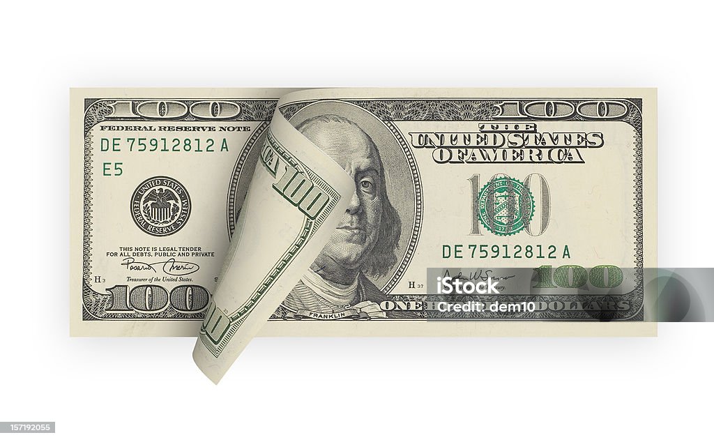 Banconota da cento dollari canadesi (isolato - Foto stock royalty-free di Banconota da 100 dollari statunitensi