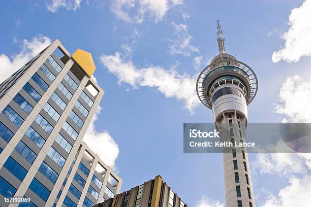 Auckland New Zealand From A Pedestrians View Stock Photo - Download Image Now - Sky Tower, Auckland, New Zealand