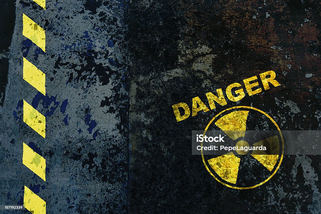 Nuclear power Warning sign : nuclear danger Nuclear Power Station Stock Photo