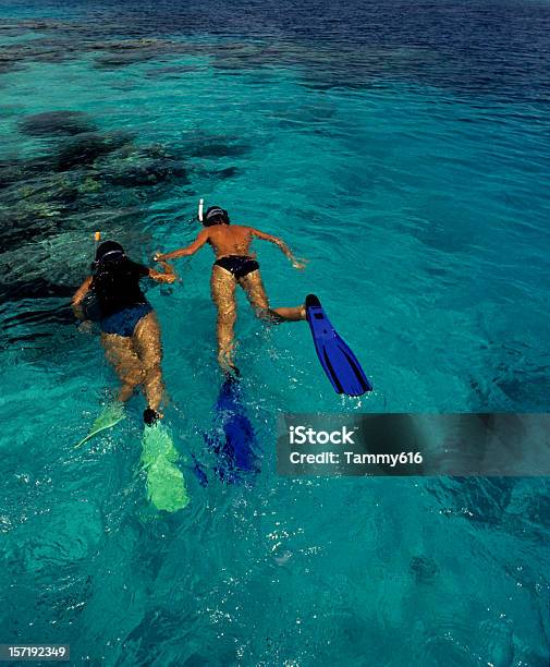 Coppia Snorkeling - Fotografie stock e altre immagini di Bahamas - Bahamas, Maschera da snorkeling, Scuba Diving