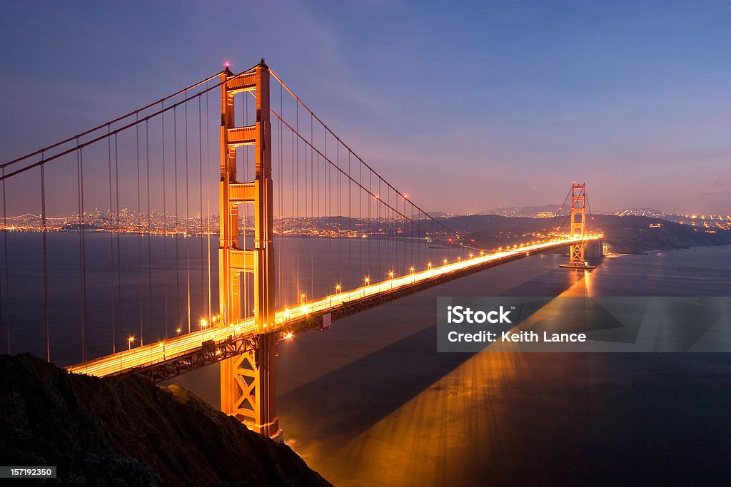 Golden Gate Bridge, de nuit - Photo de Architecture libre de droits
