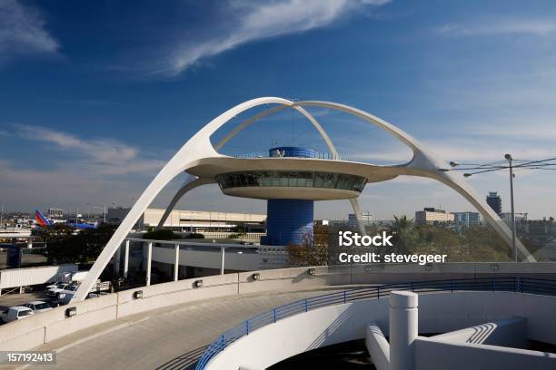 Edifício De Tema Internacional De Los Angeles - Fotografias de stock e mais imagens de Aeroporto Internacional de Los Angeles - Aeroporto Internacional de Los Angeles, Theme Building - Aeroporto Internacional de Los Angeles, Califórnia