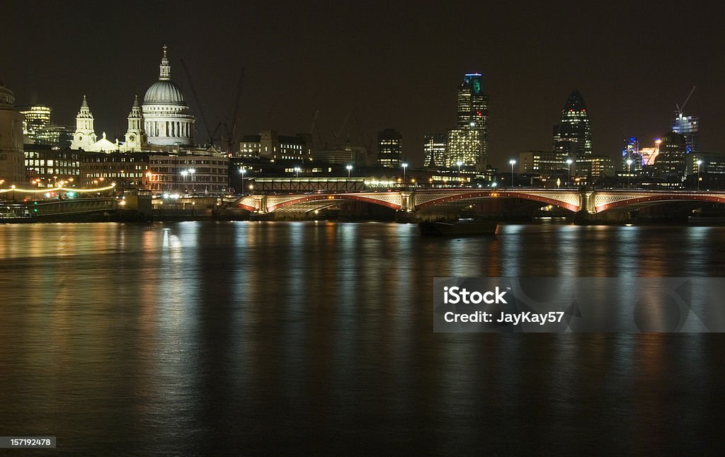 Panorama de Londres de nuit - Photo de Pont Blackfriars Bridge libre de droits